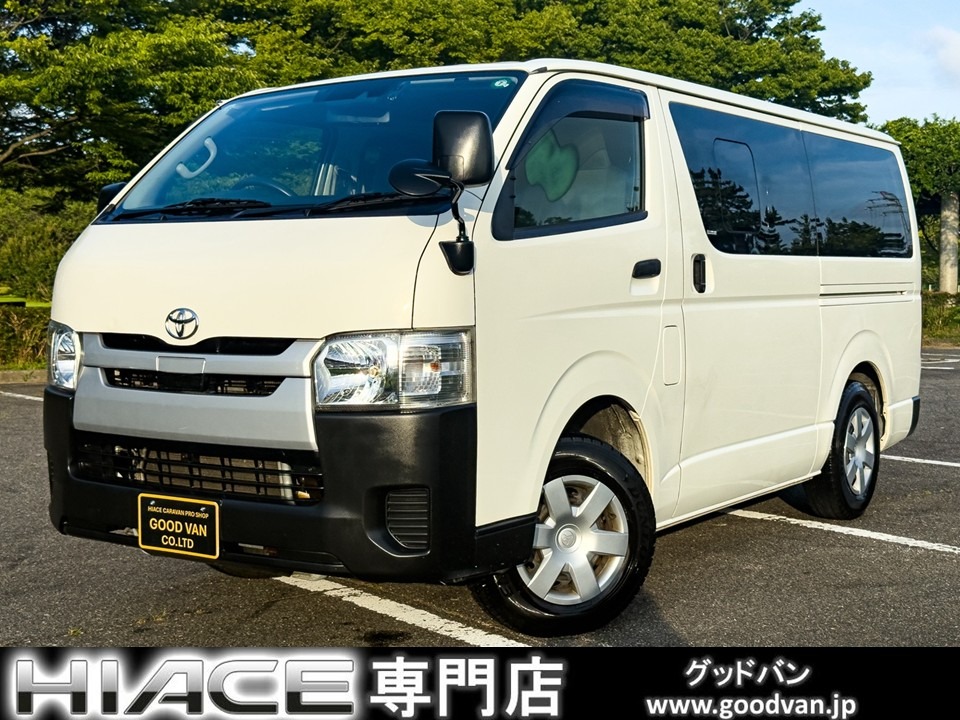 東海仕入☆５型ハイエースバン入荷！修復歴無し　ＭＴモード付ＡＴ　５ドア６人乗り　４ＷＤ　ディーゼルターボ　地デジＴＶ　Ｂカメラ　ＢＴ　レーンキープアシスト　横滑り防止　衝突被害軽減　両側スライドドア　オートマ　キーレスエントリー　ビルトインＥＴＣ　ドライブレコーダー　６人乗り　積載量１０００キロ　エアコン　パワステ　ＰＷ