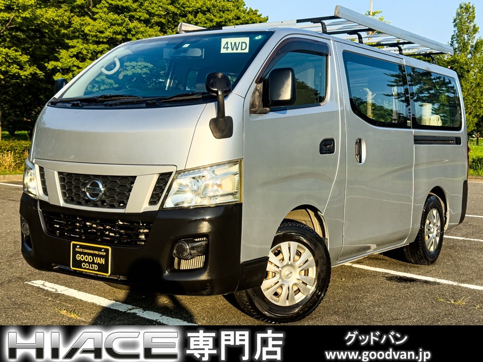 ハイエース・キャラバン4WDディーゼル　中古バン80台以上展示☆全国最大級の専門在庫。GOODVANが厳選した1台です　　　切替４ＷＤ　ディーゼルＴＢ　パワーリフト耐荷重３５０ｋｇ　修復歴なし　関東仕入　ルーフキャリア　純正ナビ　地デジＴＶ　ＥＴＣ　５ドア　６人乗り　ワンオーナー　ユーザー買取　オートマ　パワーウインドウ